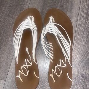 Roxy White and Brown Sandals Casual Comfort